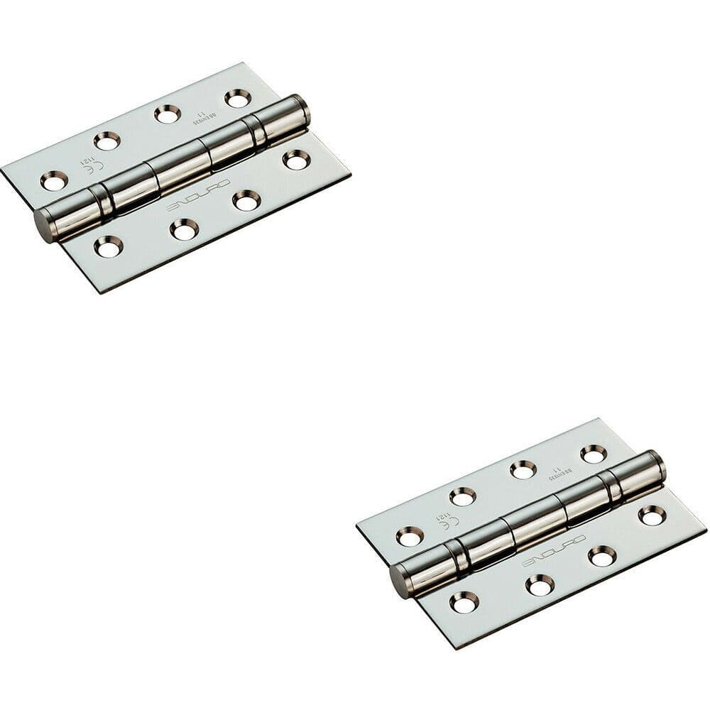 2x PAIR 102 x 68 x 2.2mm Ball Bearing Hinge Stainless Steel Interior Door