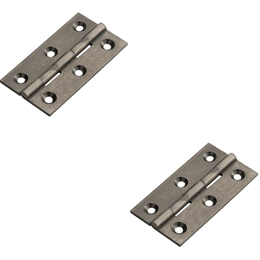 2x PAIR 64 x 35 x 2mm Cabinet Hinge Metal Small Cupboard Door