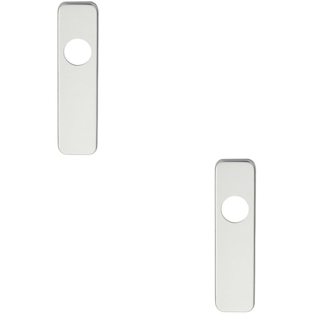 2x PAIR Door Handle Latch Plate Safety Levers 154 x 40mm Satin Aluminium