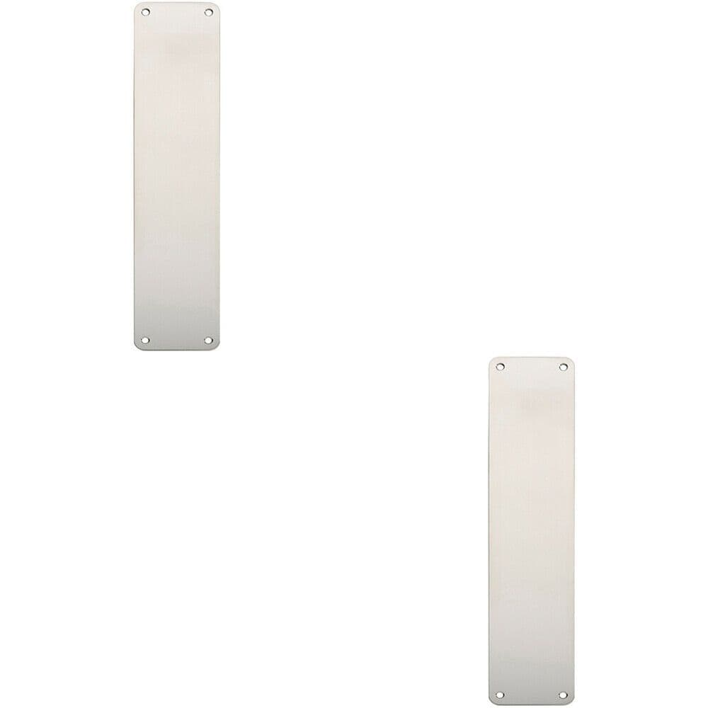 2x Plain Door Finger Plate 350 x 75mm Bright Stainless Steel Push Plate