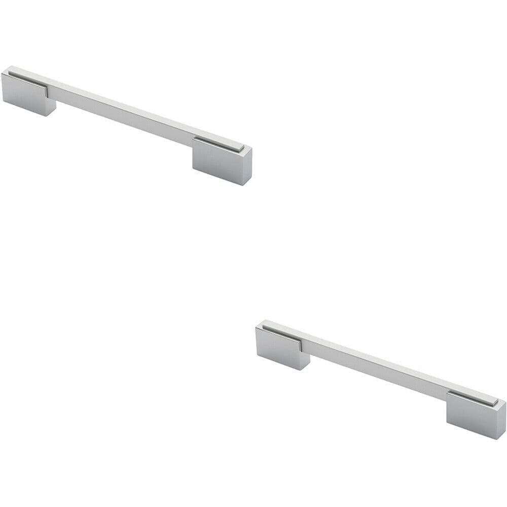 2x Thin Rectangular Bar Recessed Plinths 160mm Centres Dual Chrome