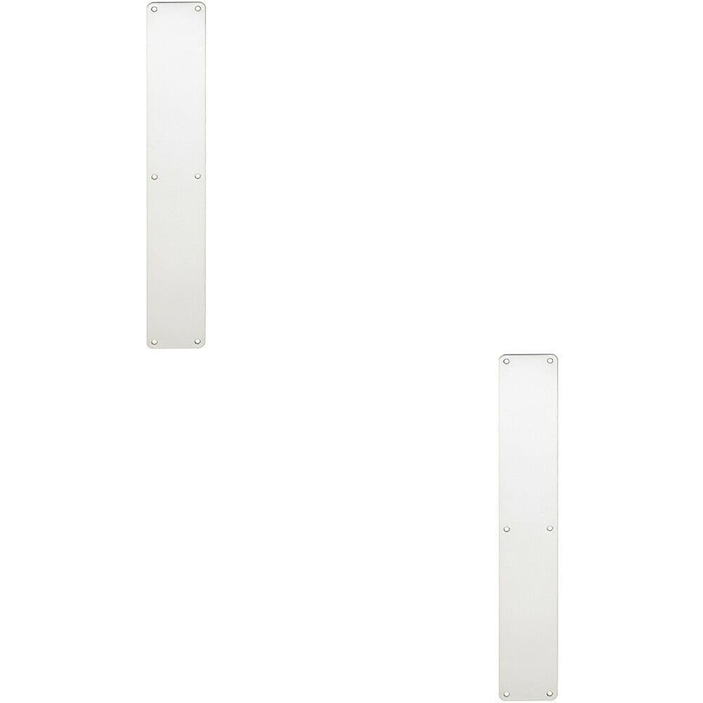 2x Plain Door Finger Plate 500 x 75mm Bright Stainless Steel Push Plate