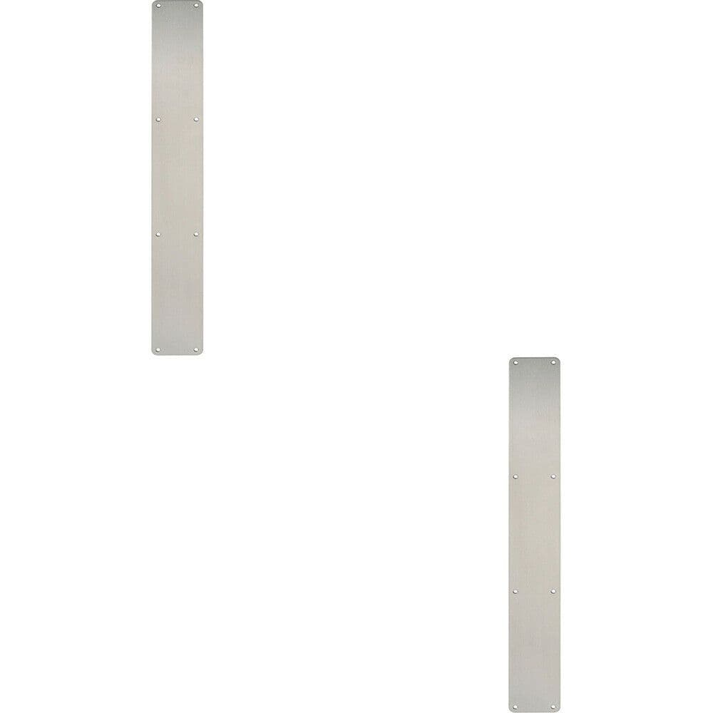 2x Plain Door Finger Plate 650 x 75mm Satin Stainless Steel Push Plate