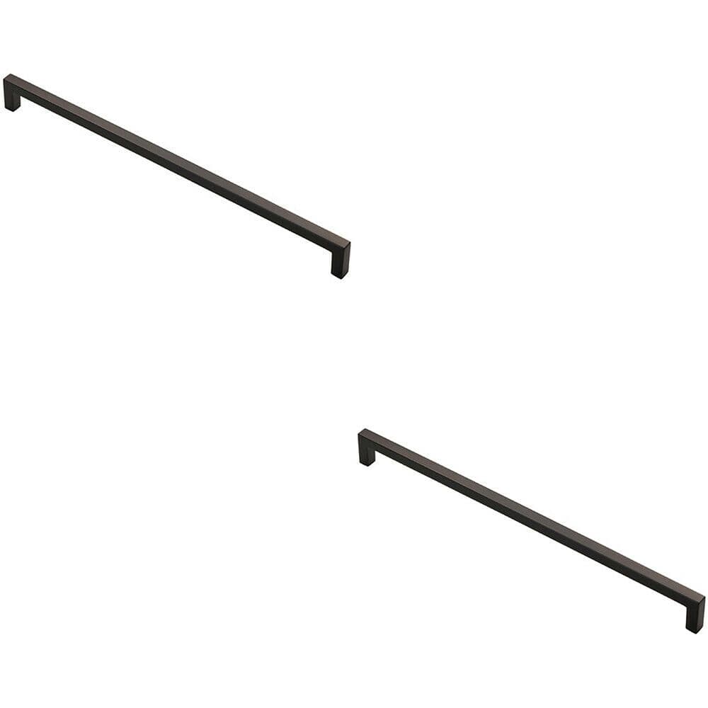 2x Square Block Handle Pull Handle 330 x 10mm 320mm Fixing Centres Matt