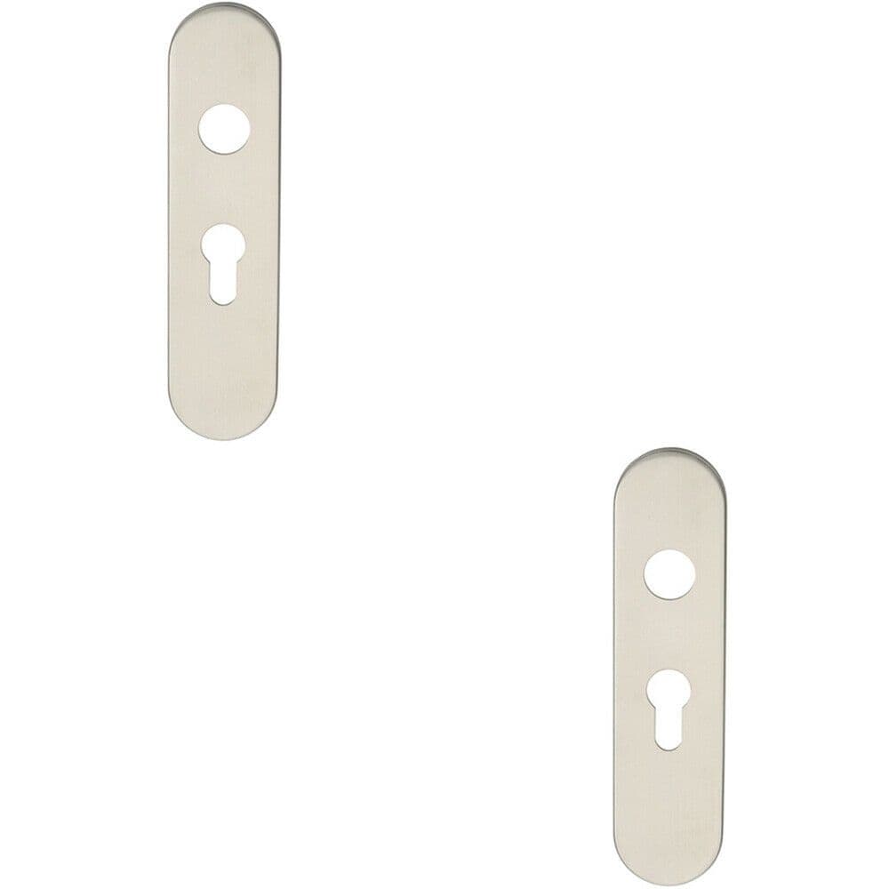 2x PAIR Steel Inner Backplate Safety Lever 47.5mm Fixing Centres Satin Steel