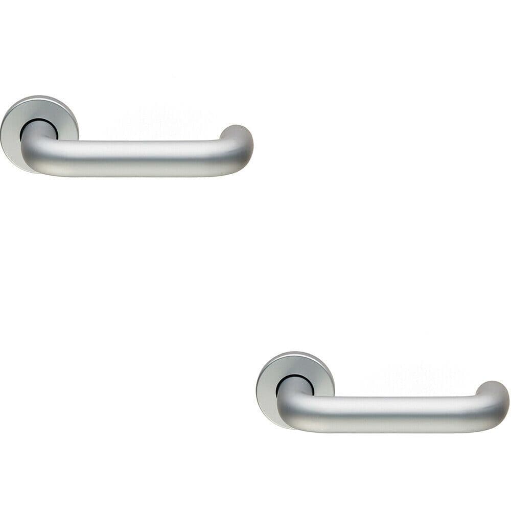 2x PAIR 19mm Round Bar Safety Lever on Round Concealed Fix Satin Aluminium
