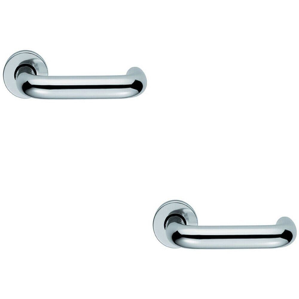 2x PAIR 22mm Round Bar Safety Lever Concealed Fix Round Polished Aluminium