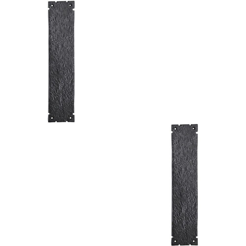 2x Traditional Forged Door Finger Plate 315 x 67mm Antique Textured Finish