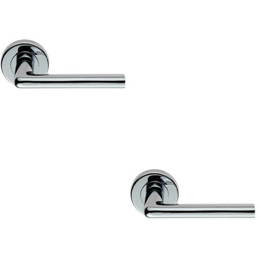 2x PAIR Rounded Straight Bar Handle Concealed Fix Round Polished Chrome
