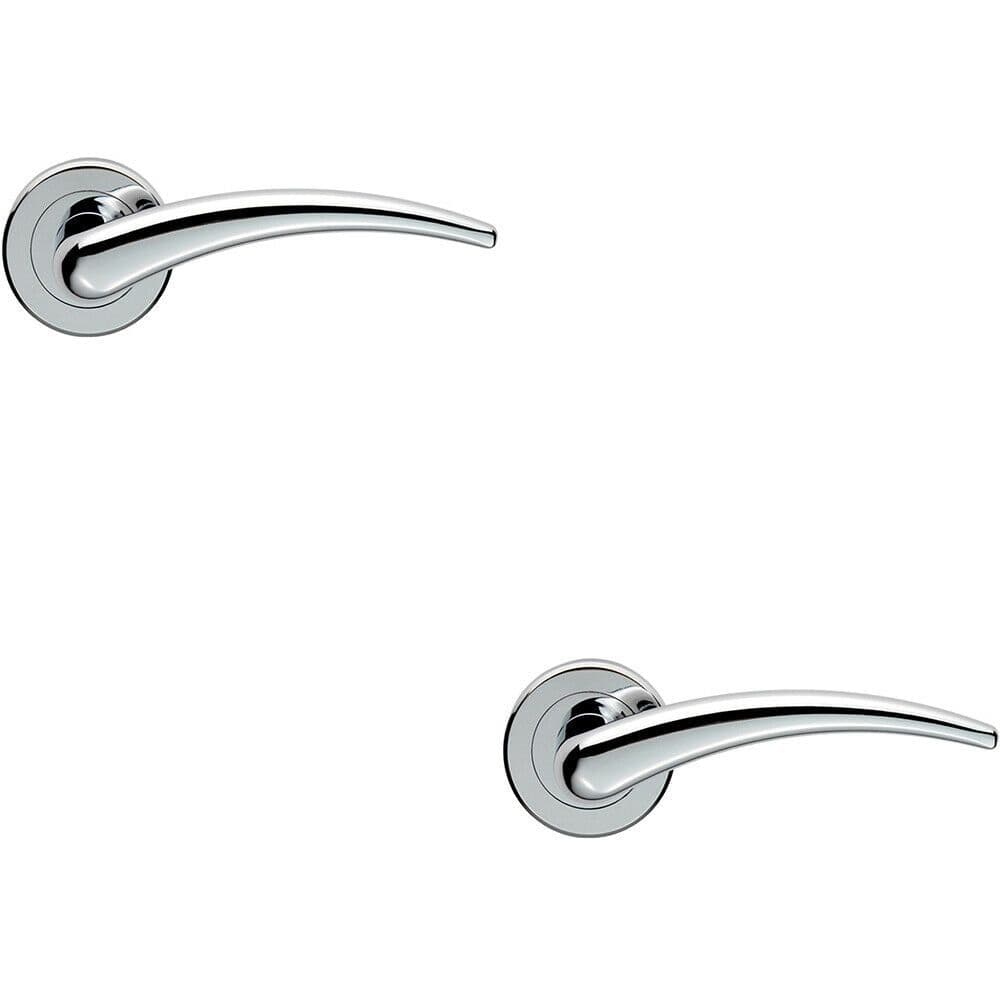 2x PAIR Arched Tapered Bar Handle on Round Concealed Fix Polished Chrome