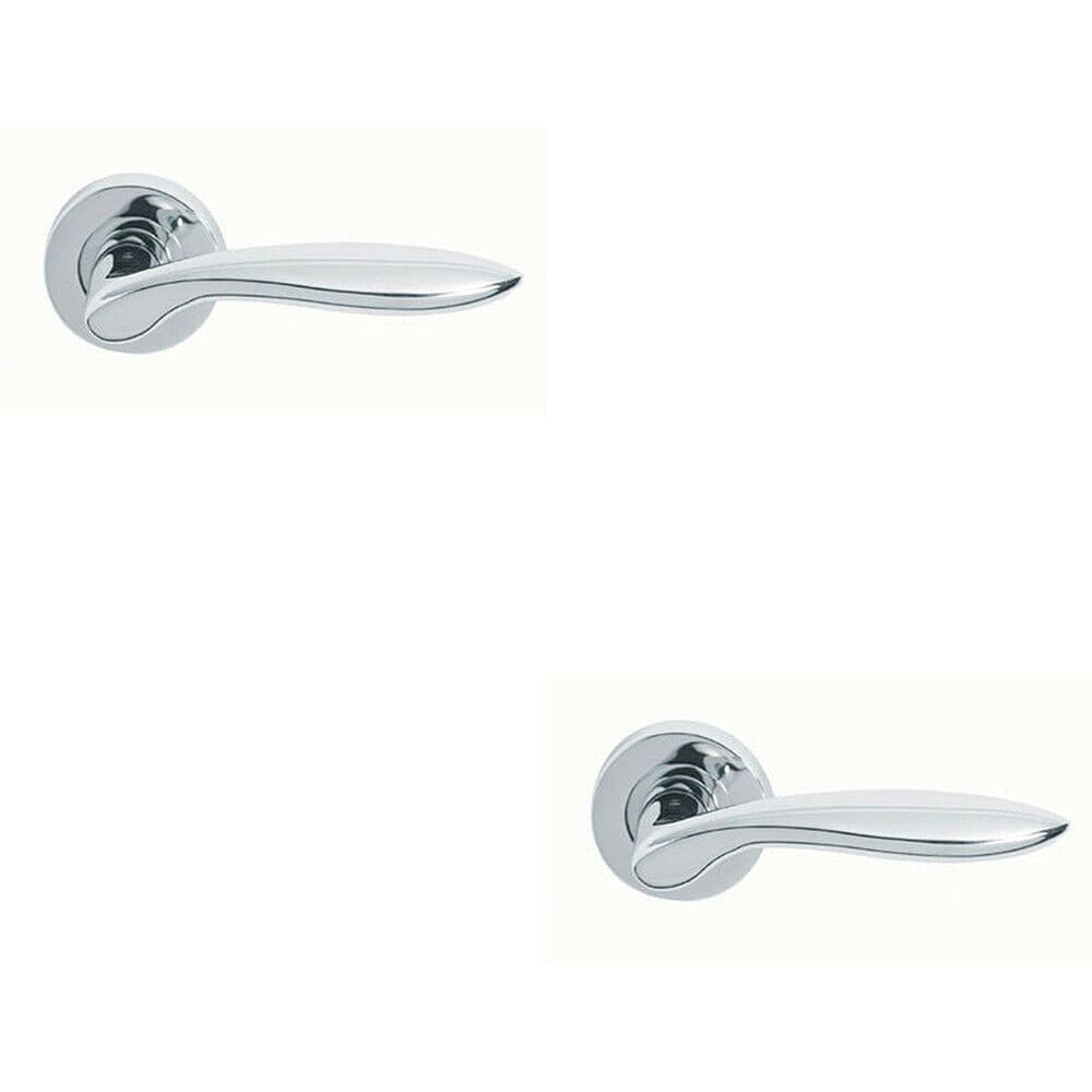 2x PAIR Smooth Ergonomic Handle on Round Concealed Fix Polished Chrome