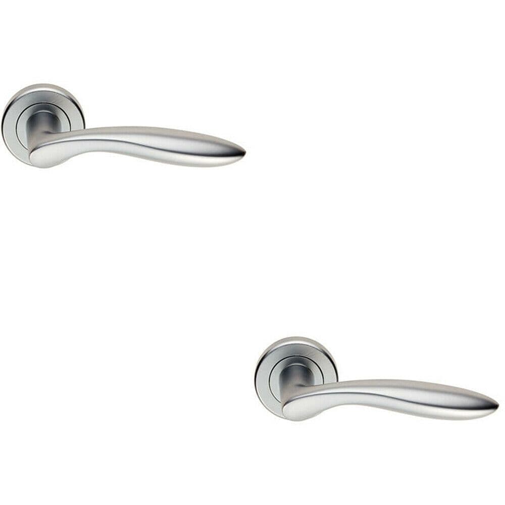 2x PAIR Smooth Ergonomic Handle on Round Concealed Fix Satin Chrome