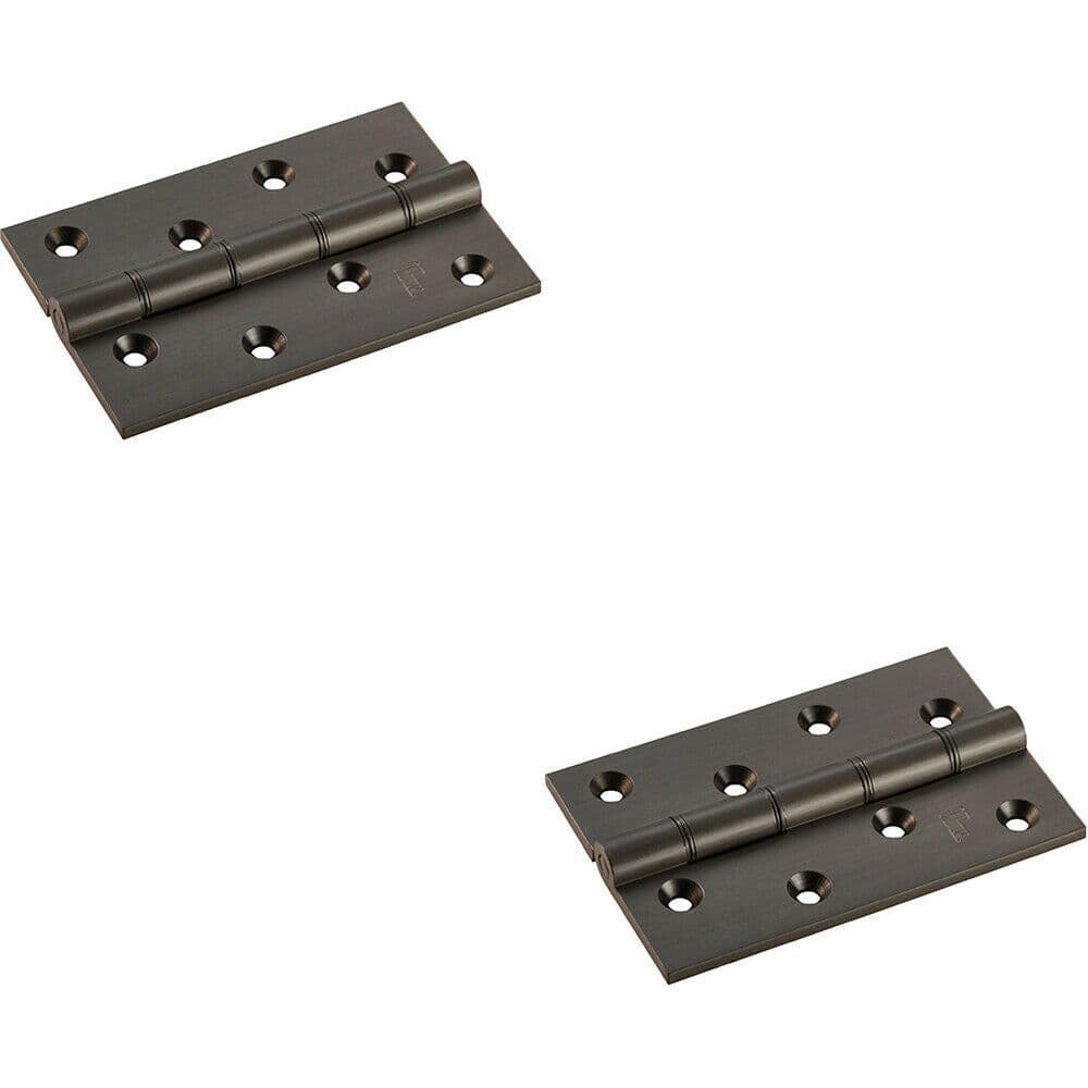 2x PAIR 102 x 67 x 4mm Brass Washered Butt Hinge Matt Bronze Internal Door