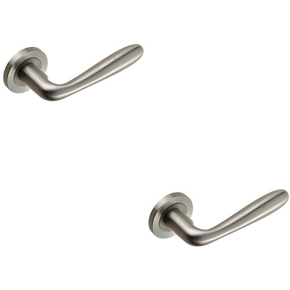 2x PAIR Smooth Rounded Bar Handle on Round Concealed Fix Satin Steel