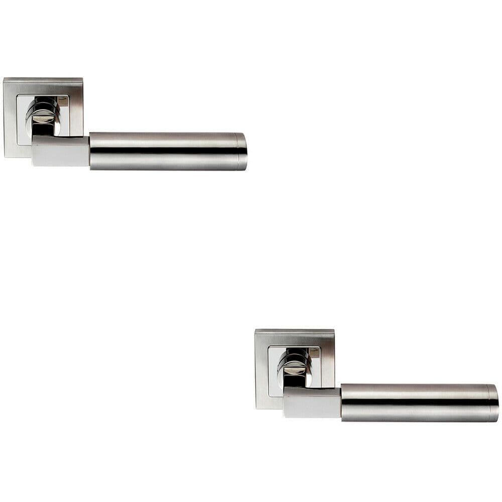 2x PAIR Square Cut Mitred Bar Handle Concealed Fix Polished & Satin Steel