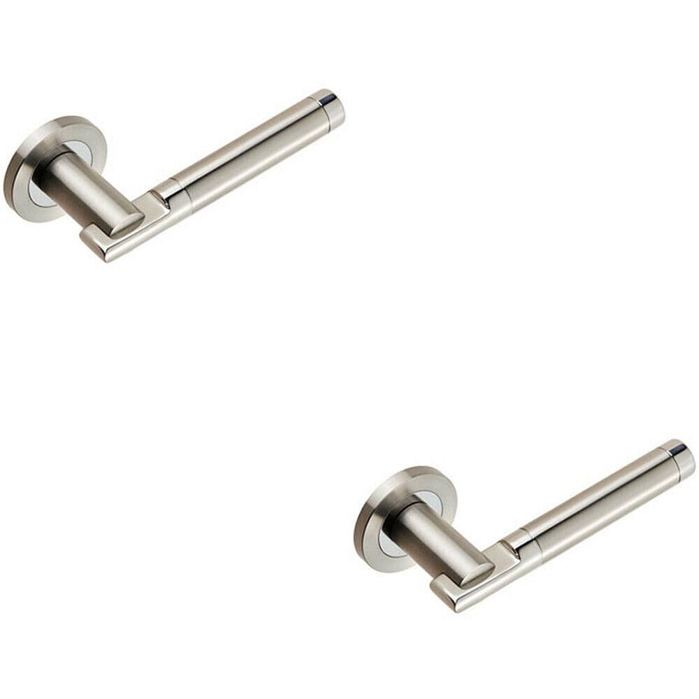 2x PAIR Round Bar Handle on 52mm Round Concealed Fix Polished Satin Steel