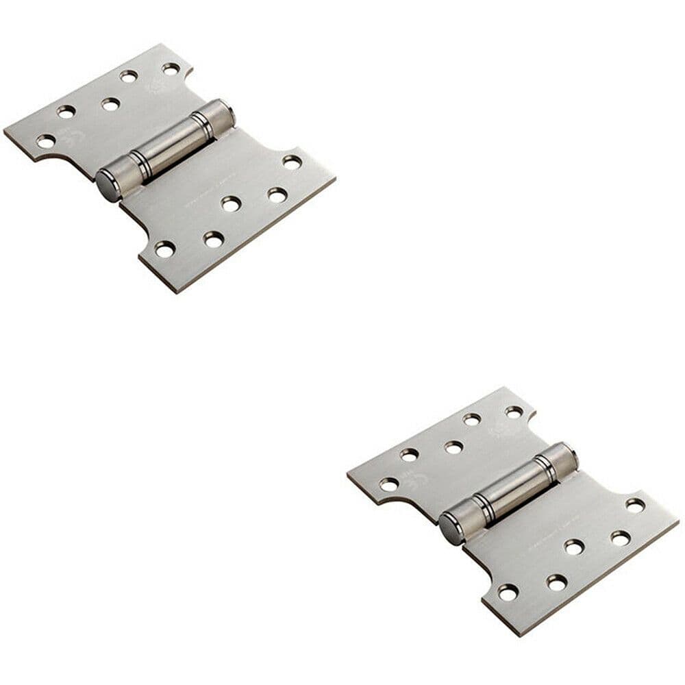 2x PAIR 101.6 x 127 x 3mm Parliament Hinge Satin Stainless Steel Internal Door