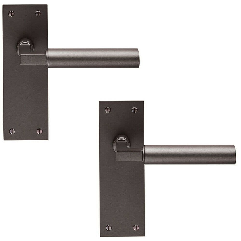 2x PAIR Round Bar Handle on Slim Latch Backplate 150 x 50mm Matt