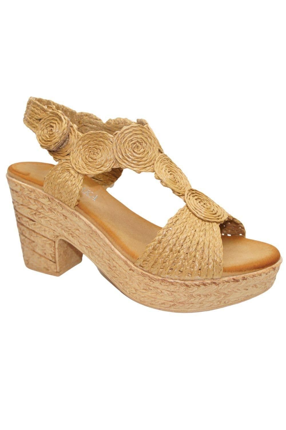 IVACHY Women's Stunning Summer Sandal in Camel | Size: 7