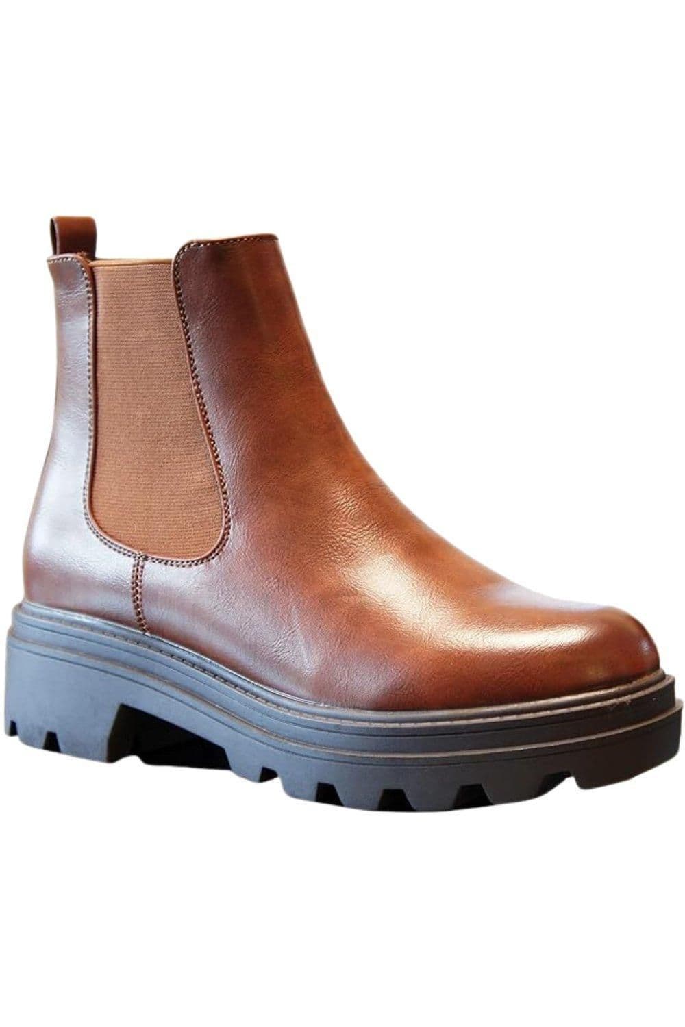 IVACHY Women's Women Chelsea Elastic Boots in Tan | Size: 3