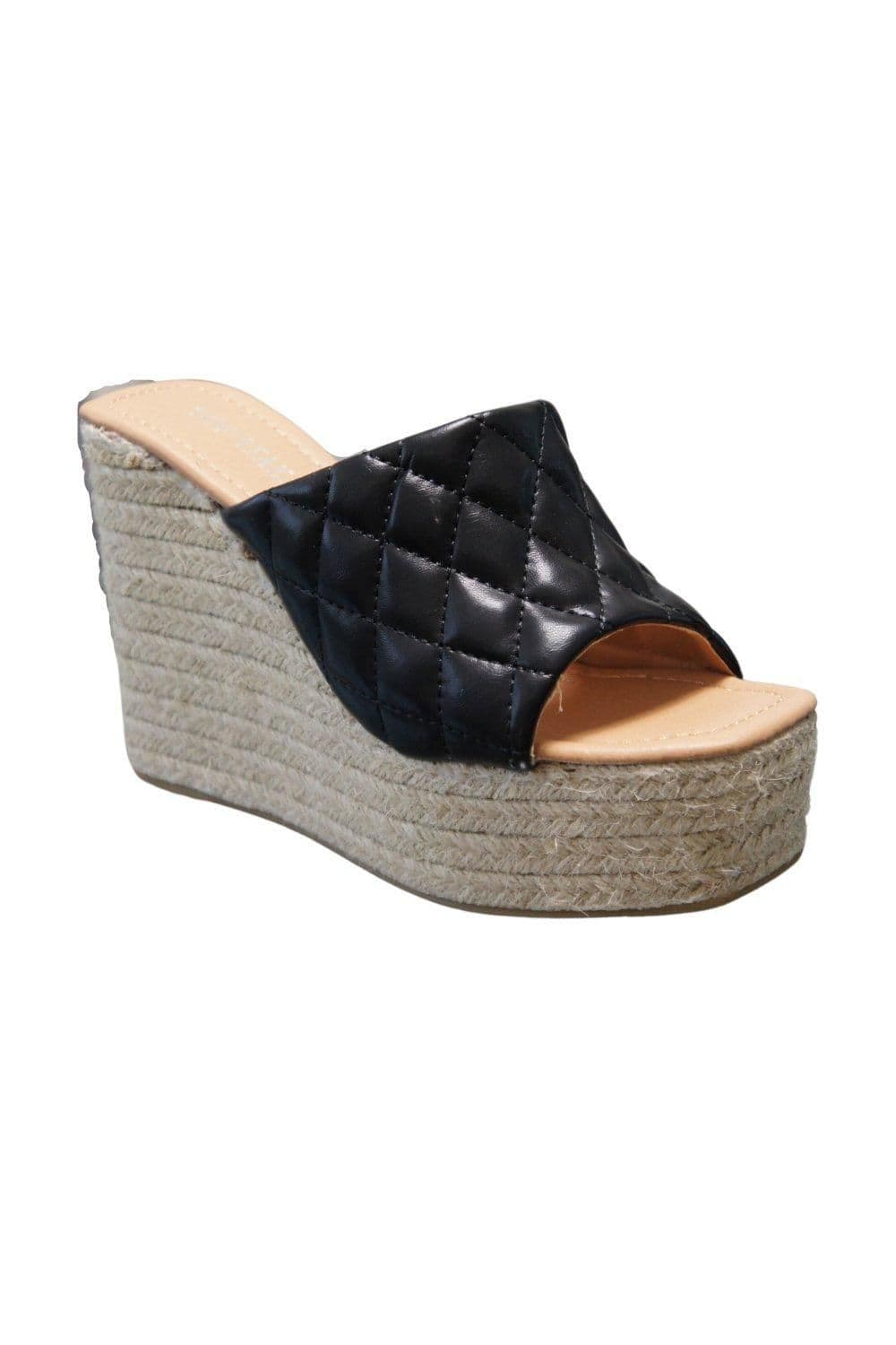 IVACHY Women's Summer Espadrille Sandals in Black | Size: 6