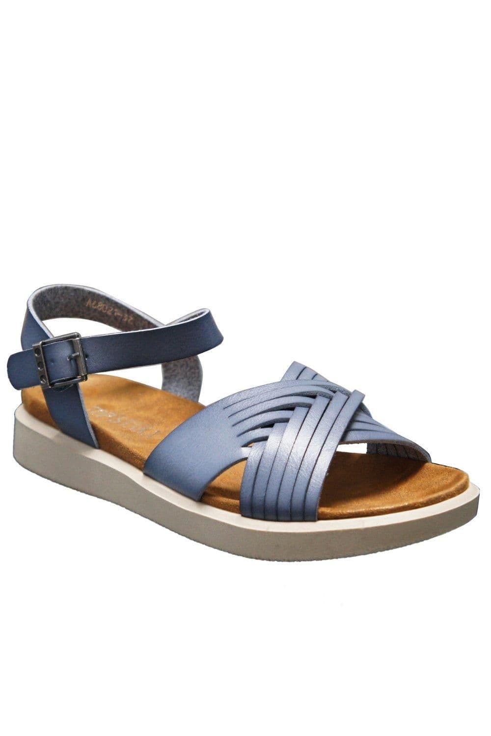 IVACHY Women's Summer Comfy Wide Ankle-Strap in Blue | Size: 5