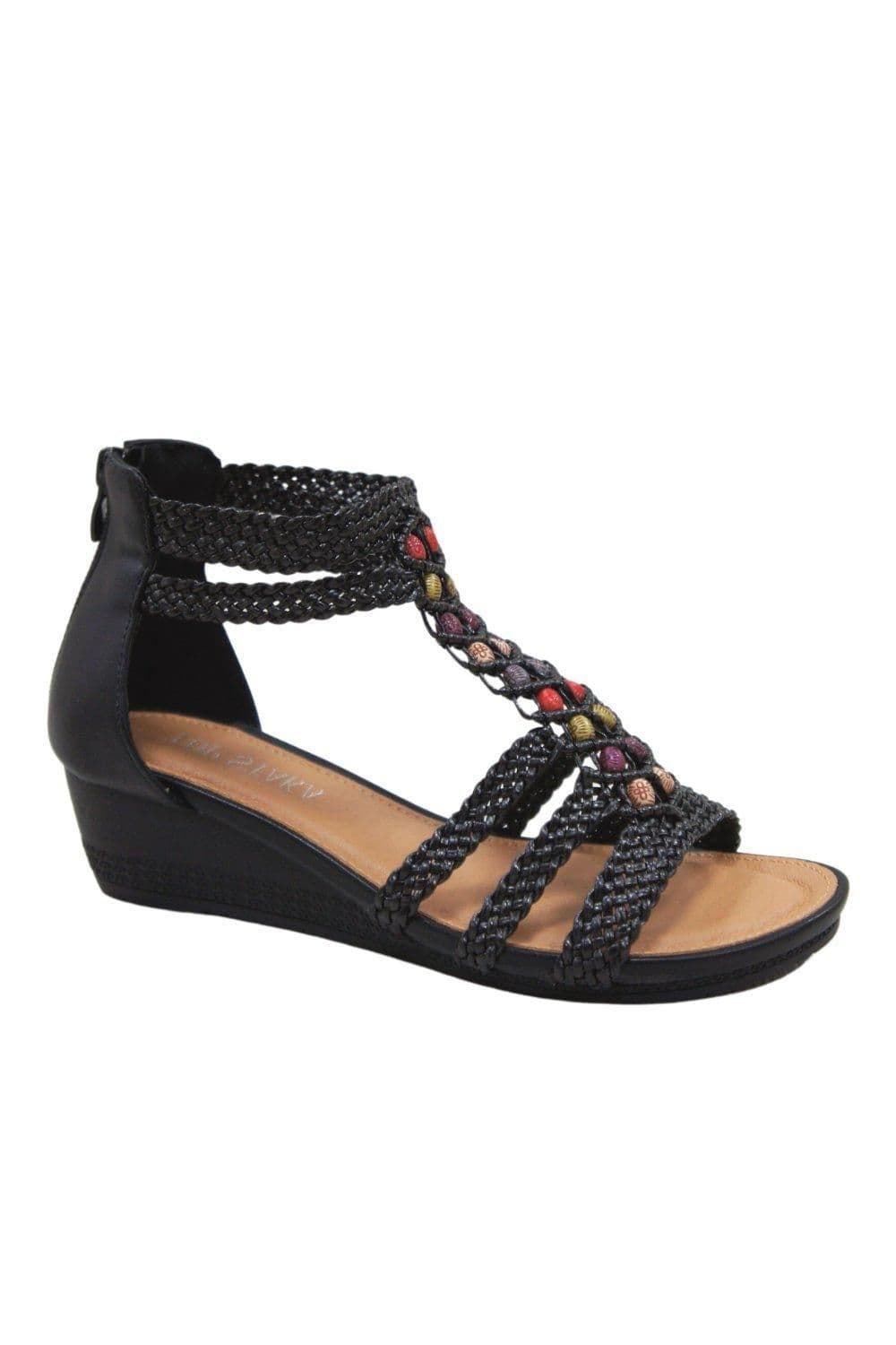 IVACHY Women's Summer Braided Sandals in Black | Size: 3