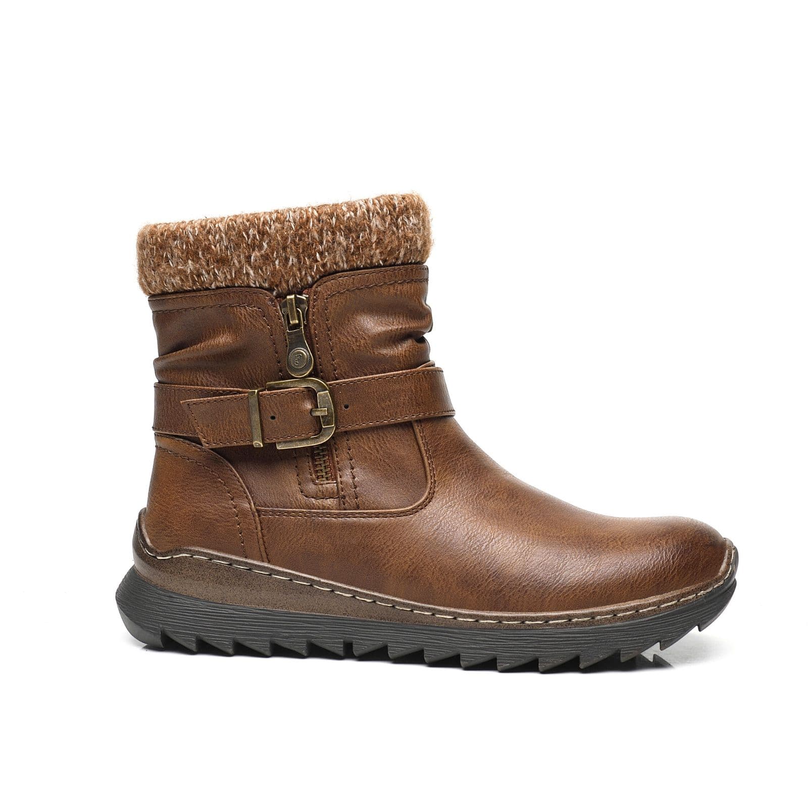 IVACHY Women's Warm Lining Ankle Boots - Cozy insulated winter boots in Camel | Size: 6