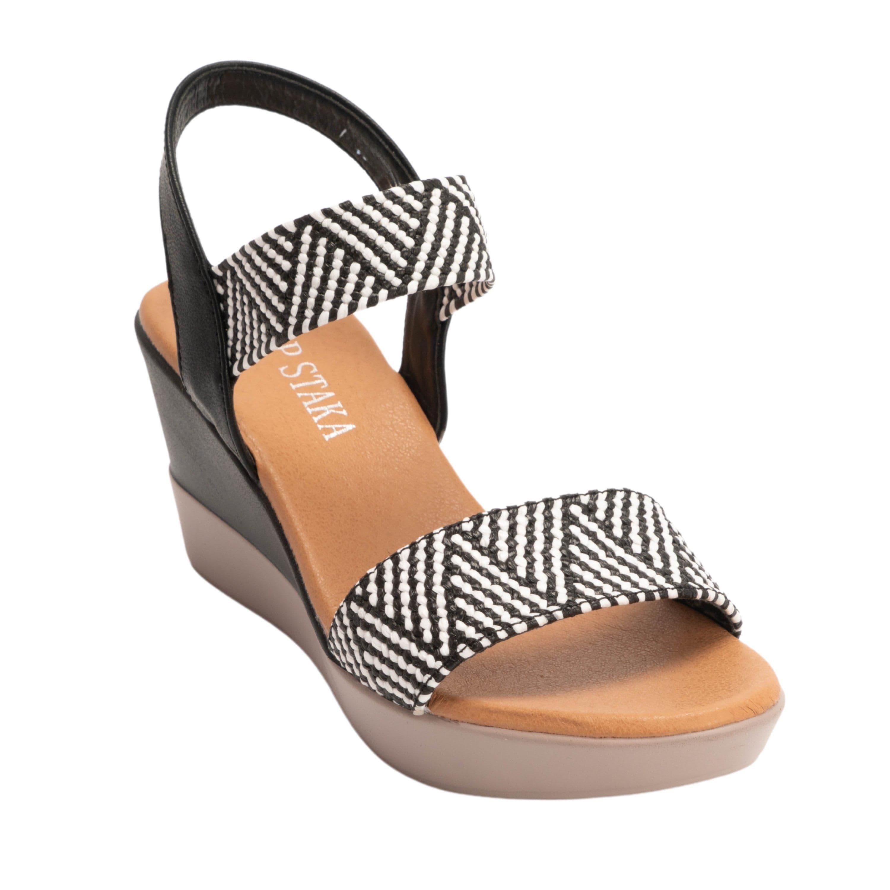 IVACHY Women's Braided Simple Chic- Elastic Street - Fashion Sandals in Black | Size: 5