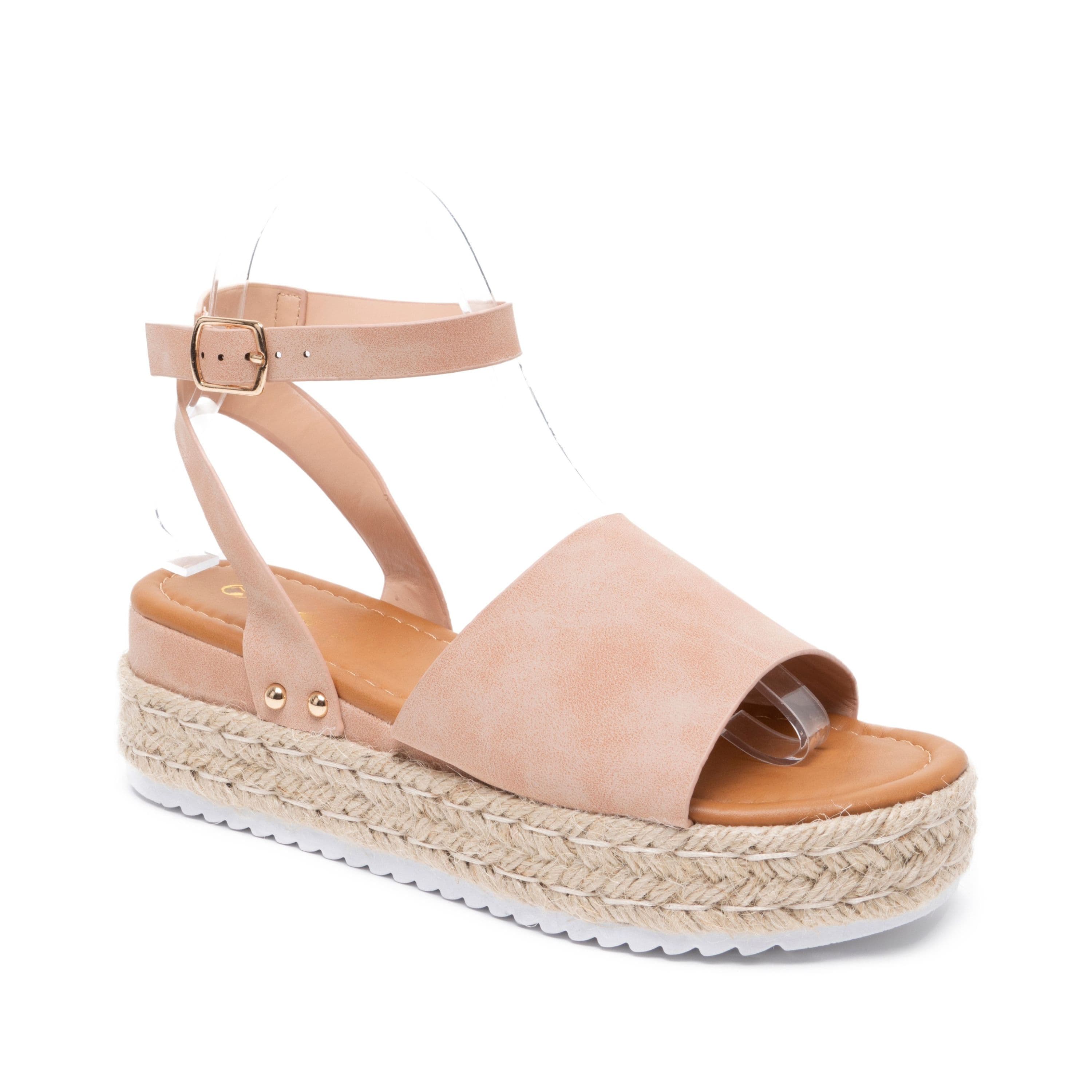 IVACHY Women's Espadrille Sandals Platform Wedges Ankle Strap in Beige | Size: 6