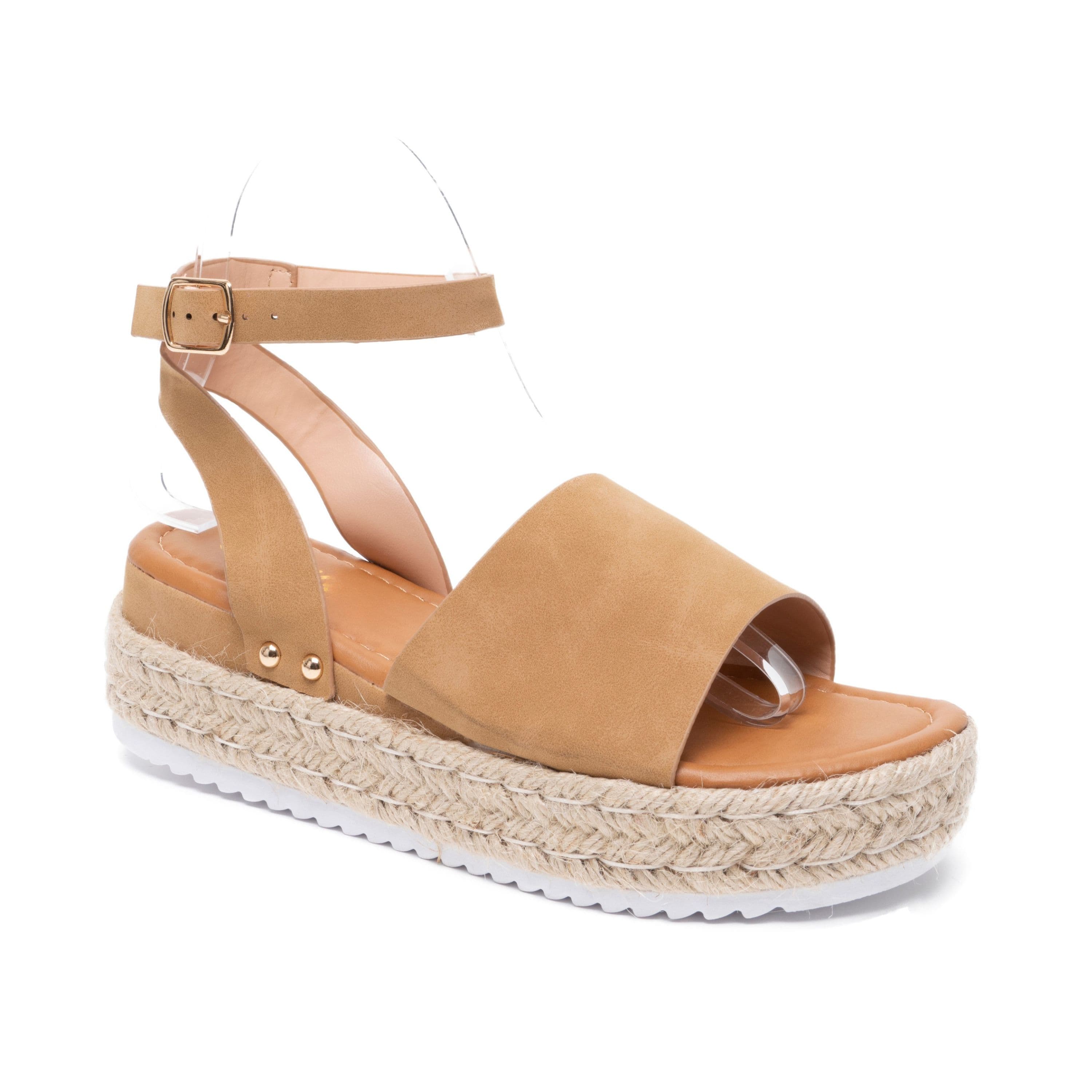 IVACHY Women's Espadrille Sandals Platform Wedges Ankle Strap in Camel | Size: 7