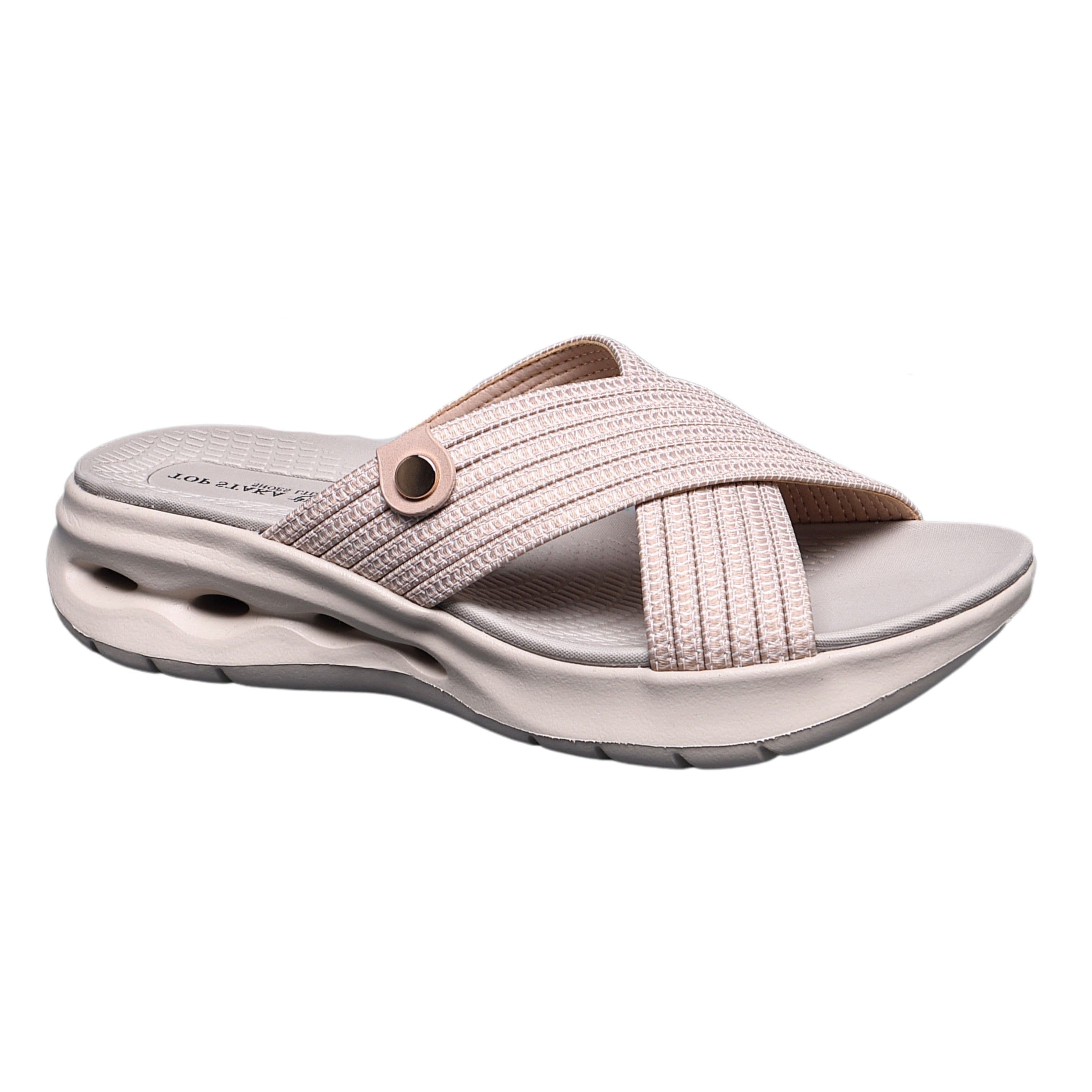 IVACHY Women's Comfort Criss-Cross Slide-On Sandals in Pink | Size: 4