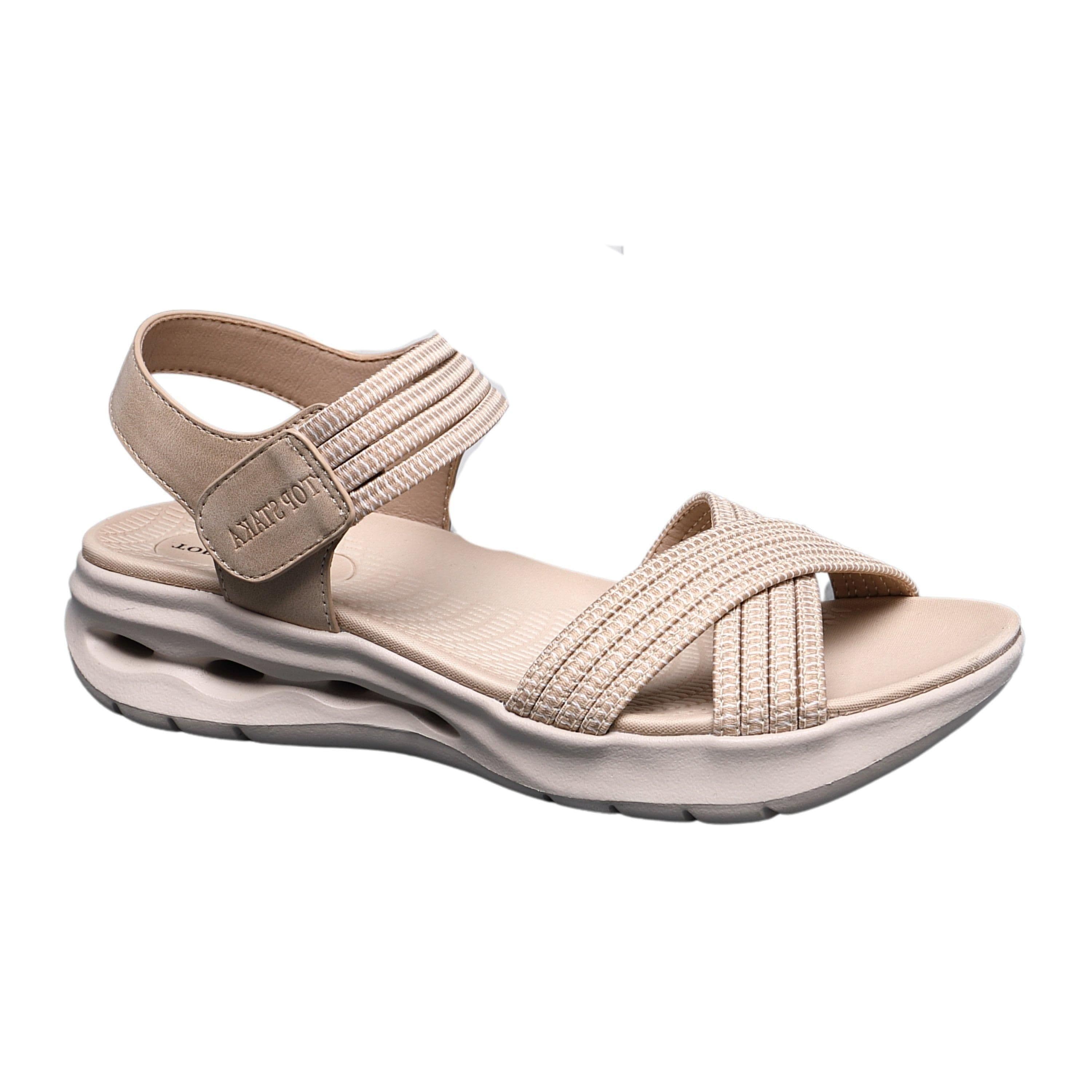 IVACHY Women's Casual Sandals - Comfortable Platform Heel in Beige | Size: 7