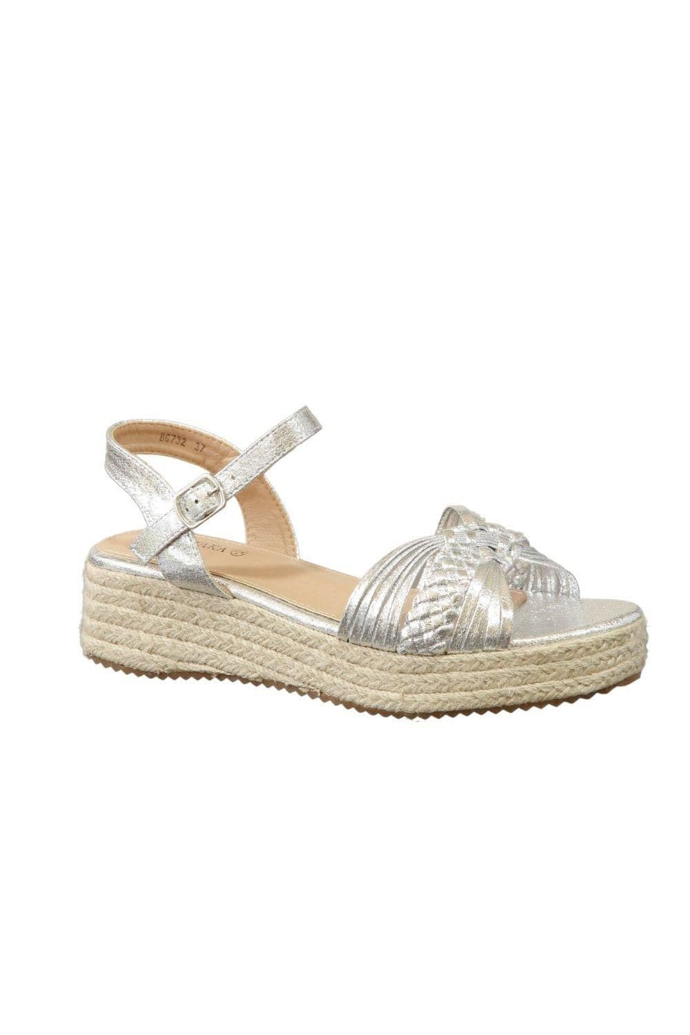 Braided Wedge Sandals - Espadrille Platform