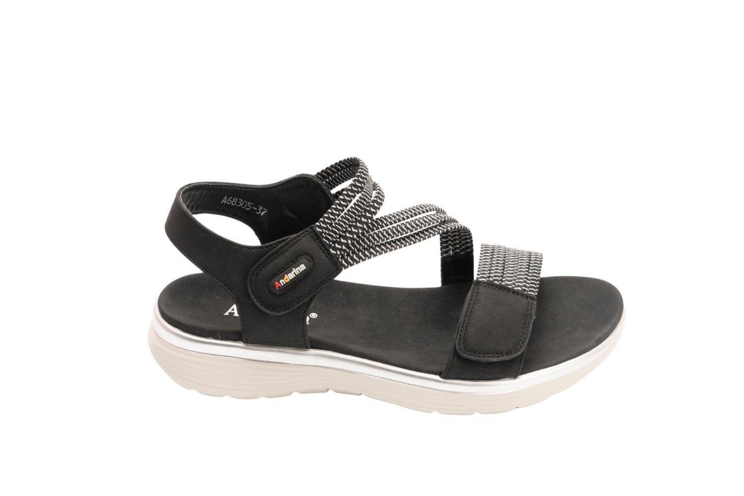 IVACHY Women's Sporty Comfort Sandals with Adjustable Velcro Straps in Black | Size: 4