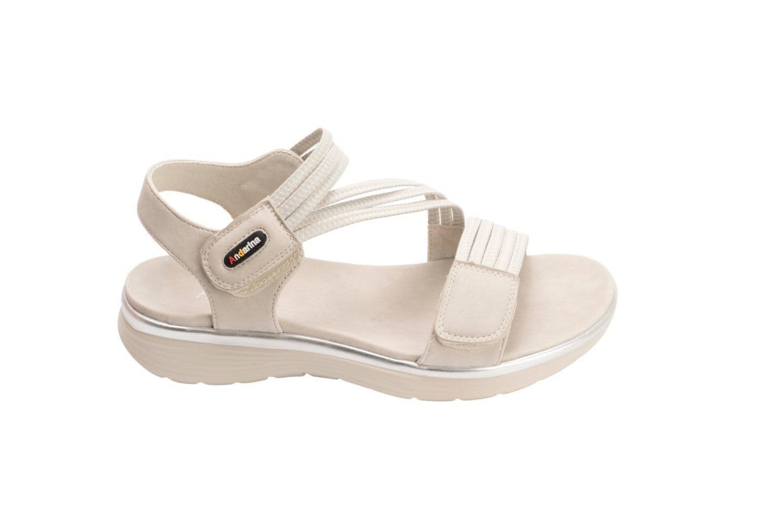 IVACHY Women's Sporty Comfort Sandals with Adjustable Velcro Straps in Beige | Size: 6