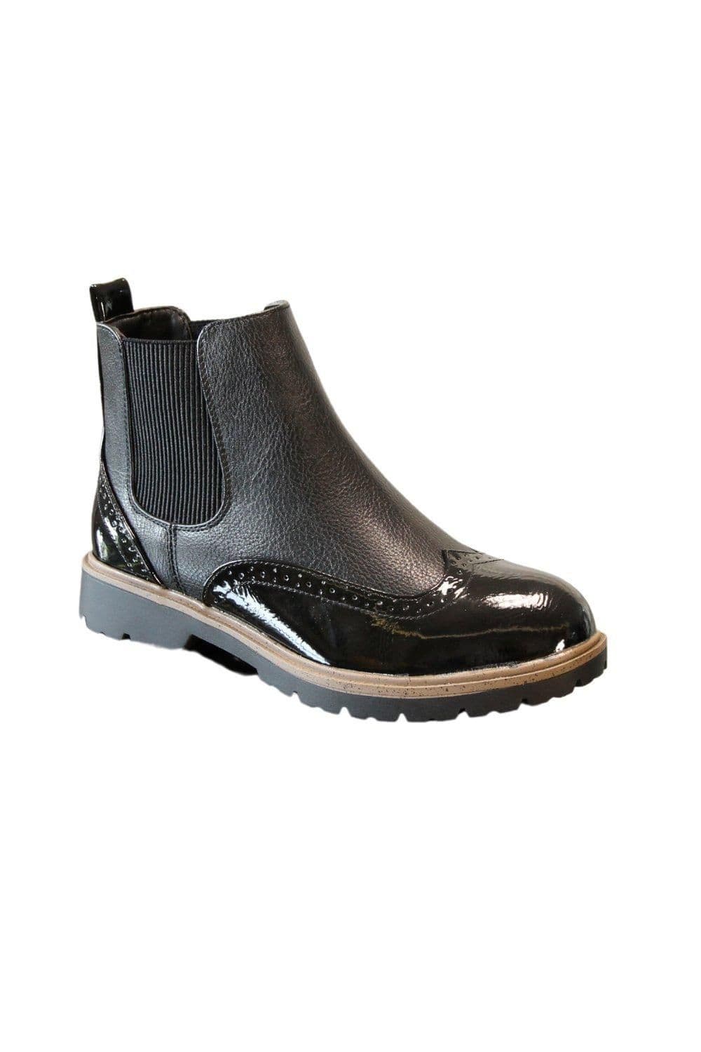 IVACHY Women's Women Chelsea Boots - Classic Brogue in Black | Size: 3