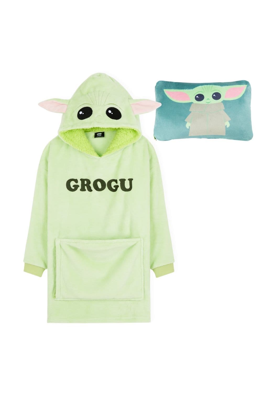Mandalorian Yoda Hoodie Blanket Cushion 2 1