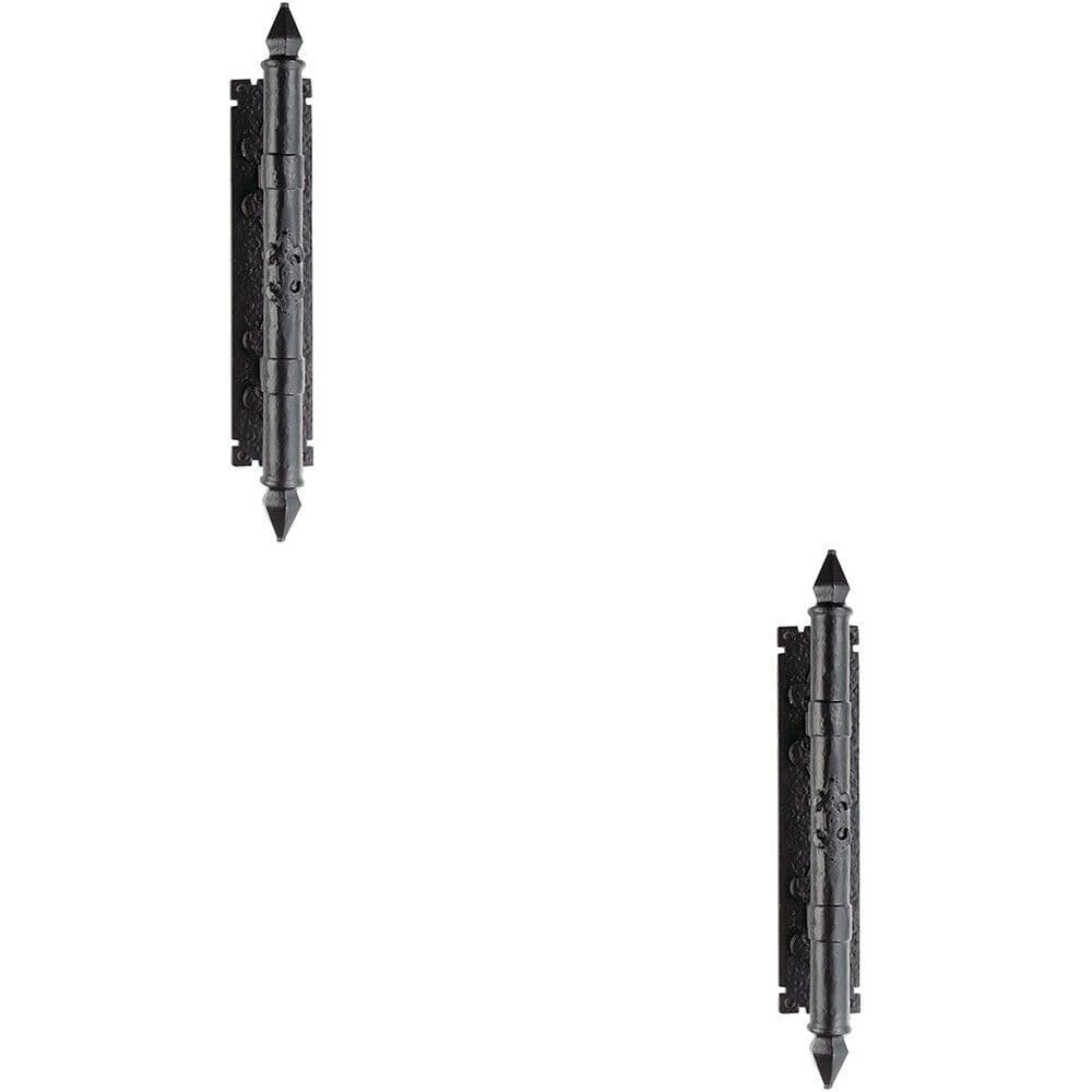2x Traditional Forged Pull Handle on Backplate 310 x 65mm Antique