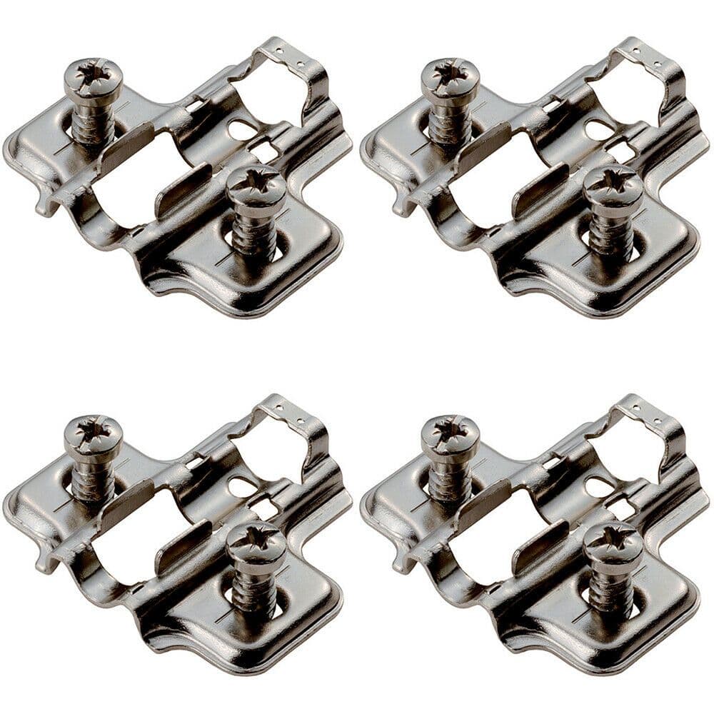 4x 2mm Mounting Plate Soft Close Hinges Euro Screw Bright Zinc Plated