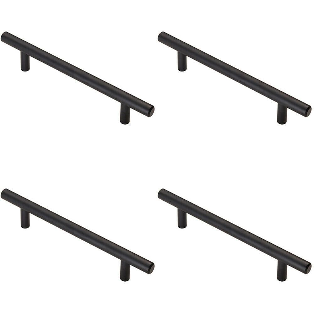 4x T Bar Cupboard Pull Handle 188 x 12mm 128mm Fixing Centres Matt