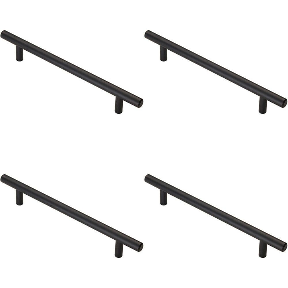 4x T Bar Cupboard Pull Handle 220 x 12mm 160mm Fixing Centres Matt
