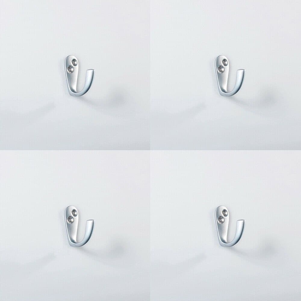 4x Victorian One Piece Single Bathroom Robe Hook 40mm Projection Satin Chrome