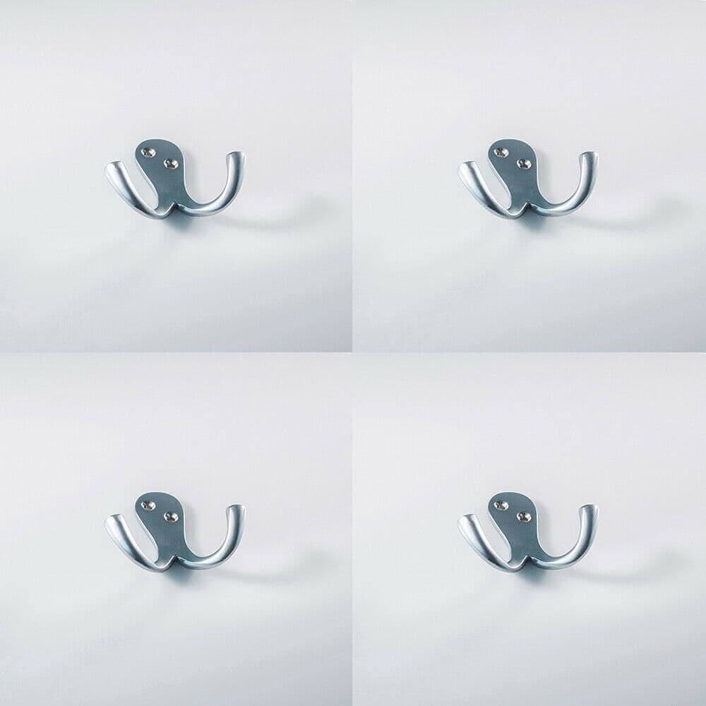 4x Victorian One Piece Double Bathroom Robe Hook 26mm Projection Satin Chrome
