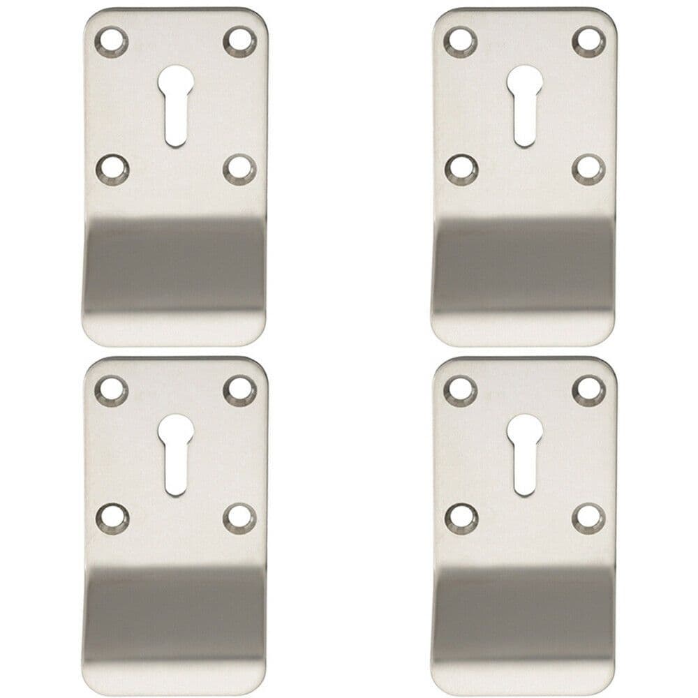 4x Standard Lock Cylinder Pull Handle 78.5 x 43mm Bright Stainless Steel