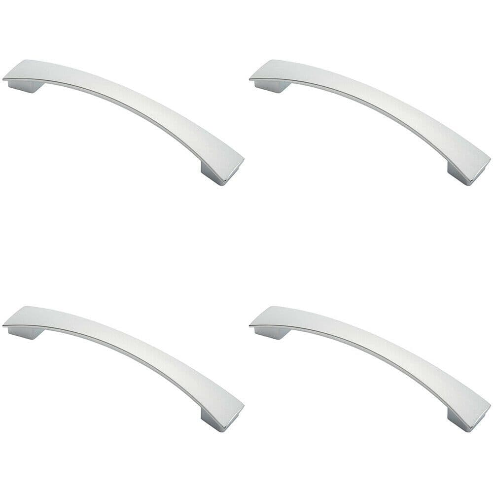 4x Curved Bow Pull Handle 183 x 26mm 160mm Fixing Centres Polished Chrome