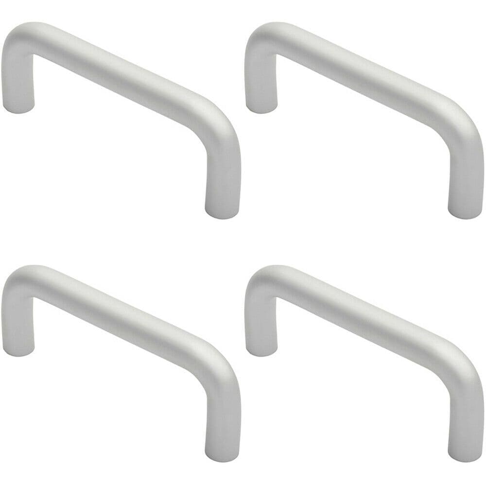 4x Rounded D Shaped Bar Handle 150mm x 19mm Diameter Satin Anodised Aluminium
