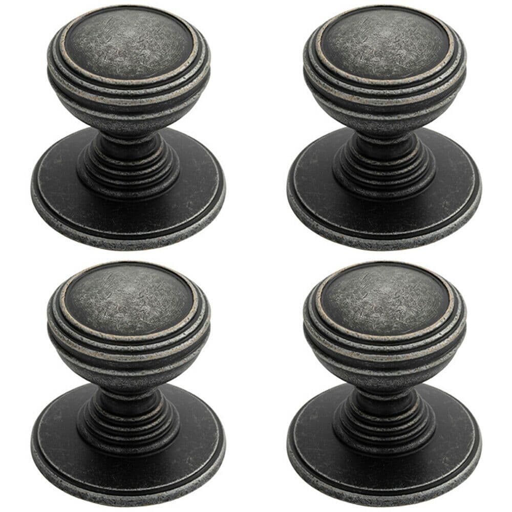 4x Ringed Tiered Cupboard Door Knob 30mm Diameter Cabinet Handle