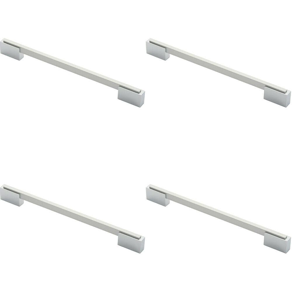 4x Thin Rectangular Bar Recessed Plinths 224mm Centres Dual Chrome