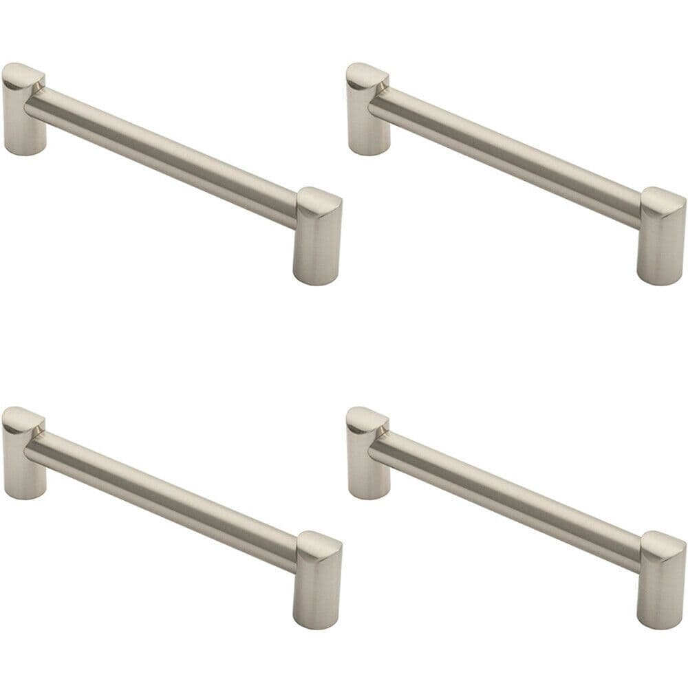 4x Round Tube Pull Handle 180 x 16mm 160mm Fixing Centres Satin Nickel